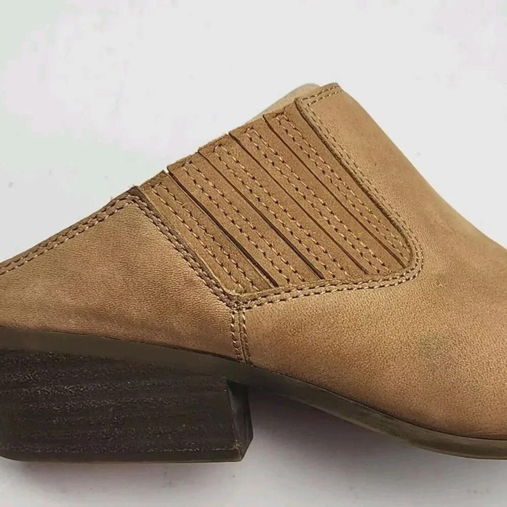 Frye Shoe Bootie Women 9.5 Brown Suede Leather Mule Slip On 2
